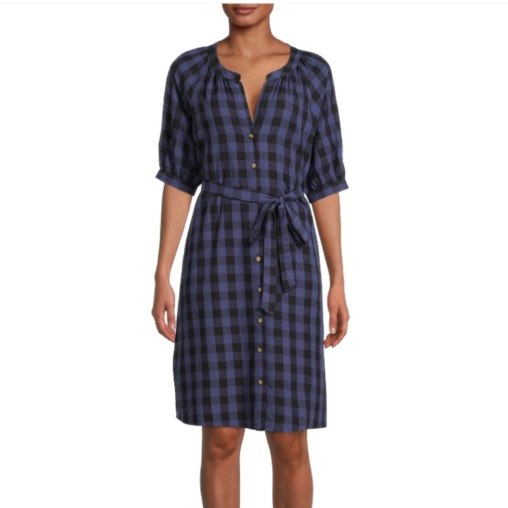 Time And Tru Flannel Shirt Dress Sz M 8/10